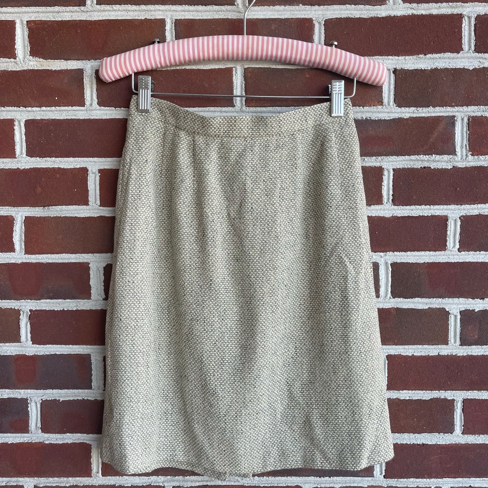 Vintage Carlisle Tan Tweed Pencil Skirt Size 6
